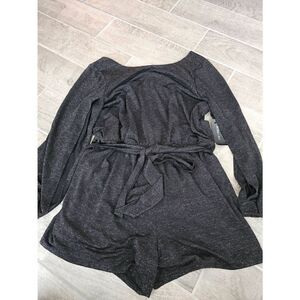 Women's BCBG Romper Sparkly Shorts‎ Romper Size 2X Black Dressy Casual